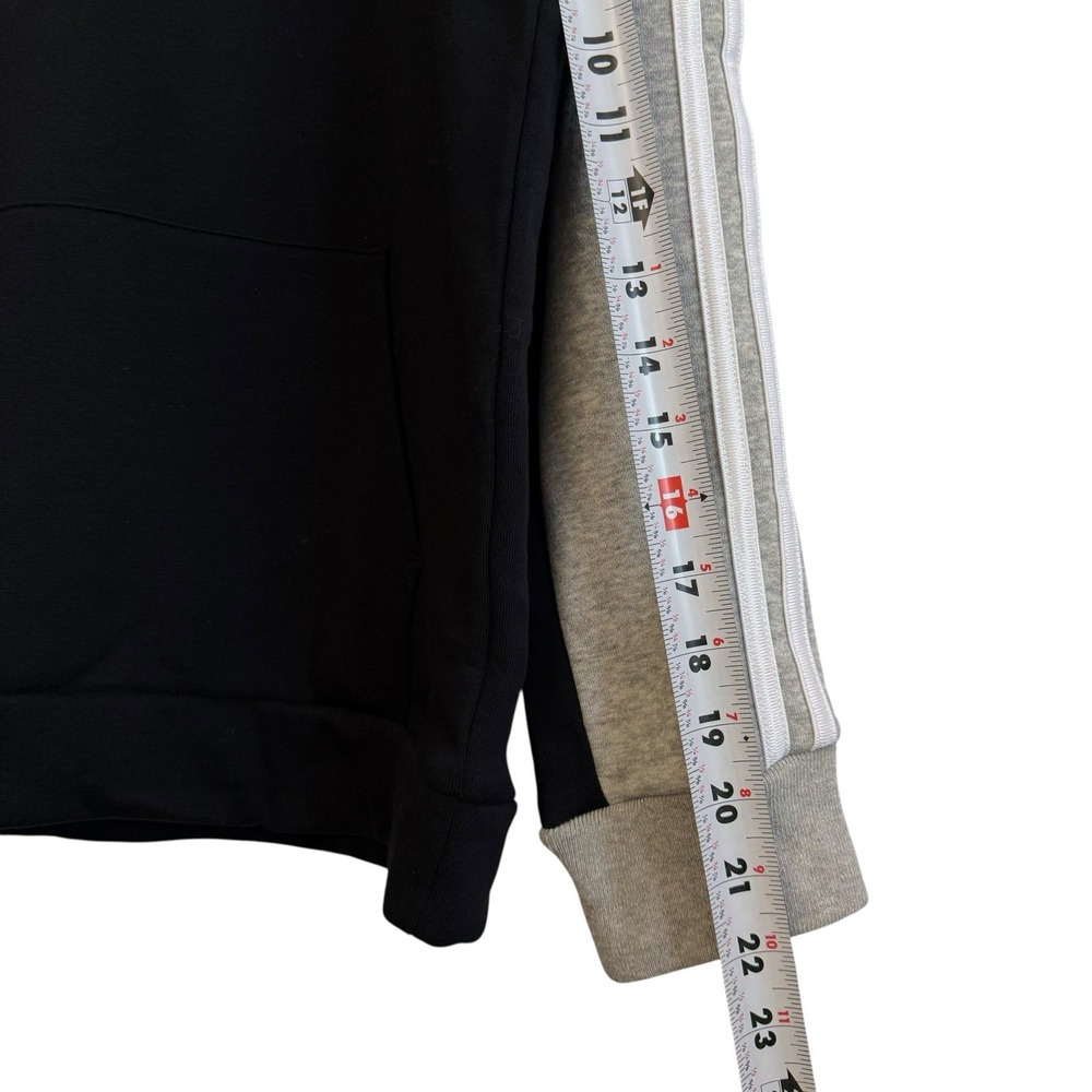 Adidas Gray Black Pullover Fleece Hoodie Boys Youth Sz L 14-16‎ 80% Cotton #426 - Picture 4 of 10